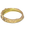 Warm Diamond Bubble Band - 10ky Gold, Champagne + Cognac Diamonds
