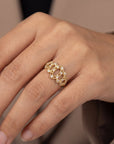 Delicate Scallop Ring - 14ky Gold + Diamonds - KMJ Made By Branch Jewelry - Rings