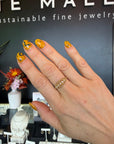 Honeycomb Lace Marquise Ring - 14ky Gold + Diamonds - KMJ Made By Branch Jewelry - Rings
