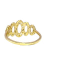 Delicate Scallop Ring - 14ky Gold + Daimonds