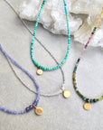 Dahlia Necklace - 14k Gold + Watermelon Tourmaline
