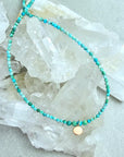 Dahlia Necklace - 14k Gold + Turquoise