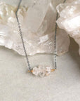 Tula Necklace - 14k Gold-Fill, Oxidized Silver + Herkimer Diamond