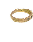 Warm Diamond Bubble Band - 10ky Gold, Champagne + Cognac Diamonds