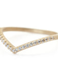 Pave Slender V Guard Band - l8k Gold + Diamonds (.12 ctw)