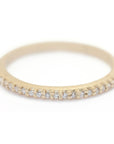 Pave Slender Band - l8k Yellow Gold + Diamonds (.l2 ctw)