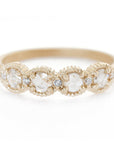 Ribbed Rose Cut Topper Band - 18k Yellow Gold + Rose Cut and Round Brilliant Cut Diamonds (.25 ctw)