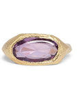 Signet Ring in Burgundy Sapphire - 18k Gold, size 7.25