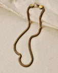 Serpentine Necklace - 18" Oxidized Brass Snake Chain - KMJ Claire Sommers Buck Jewelry - Necklaces