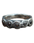 Black Diamond Bubble Band - Oxidized Sterling Silver + Black Diamonds - KMJ Zanny Jewelry - Rings
