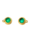Emerald Stud Earring - 22k Gold + Diamond