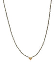 Beaded Pyrite Necklace with One 22k Gold Trio