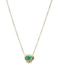 Emerald Necklace - 22k Gold + Diamonds on a 14k Gold Chain