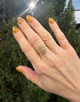 Honeycomb Lace Oval Ring - 14k Gold + Diamonds - KMJ Made By Branch Jewelry - Rings