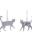 Double Sided Cat Earrings - Sterling Silver