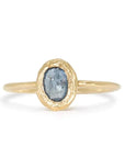 Oval North/South Ring - 18k Gold + Blue Sapphire