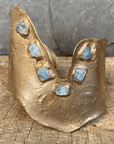 Undertow Cuff - Brass + Aquamarine - KMJ Emilie Shapiro Jewelry - Bracelets