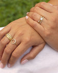 Open Pave Diamond 'Lilydust' Ring - 18k Yellow Gold / 7 - KMJ Anne Sportun Jewelry - Ring