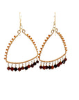 Hessonite Fringe Triangle Earrings