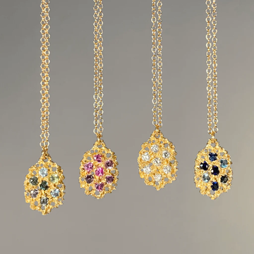 Lemon Drop Necklace - 14ky Gold, Sapphire, Peridot + Aquamarine