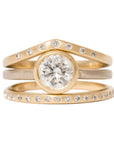 Legacy Diamond Ring - Salt + Pepper Brilliant Cut Diamond set in a 18ky Gold Smooth Bezel on a 14kpw Gold Band - KMJ Kate Maller Jewelry Jewelry - Bridal