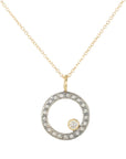 Oxidized Silver Everyday Scattered Diamond Pendant on 14k Gold Chain - 14k Gold, Oxidized Silver + VS White Diamonds