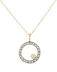 Oxidized Silver Everyday Scattered Diamond Pendant on 14k Gold Chain - 14k Gold, Oxidized Silver + VS White Diamonds - KMJ Kate Maller Jewelry Jewelry - Necklaces