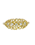 Honeycomb Lace Marquise Ring - 14ky Gold + Diamonds