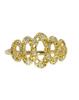 Delicate Scallop Ring - 14ky Gold + Daimonds