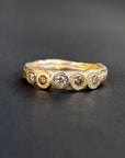 Warm Diamond Bubble Band - 10ky Gold, Champagne + Cognac Diamonds