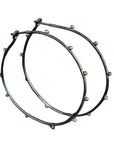 Black + Gold Large Hoops - Sterling Silver + 10ky Gold - KMJ Zanny Jewelry - Earrings