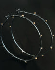 Black + Gold Small Hoops - Sterling Silver + 10ky Gold
