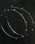 Black + Gold Large Hoops - Sterling Silver + 10ky Gold - KMJ Zanny Jewelry - Earrings