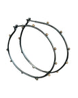 Black + Gold Small Hoops - Sterling Silver + 10ky Gold