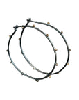 Black + Gold Small Hoops - Sterling Silver + 10ky Gold - KMJ Zanny Jewelry - Earrings