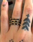 Black + Gold Stacking Ring - Oxidized Sterling Silver + 10ky Gold