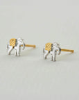 Elephant Stud Earrings - 22k Gold over Sterling Silver