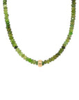 Natural Gemstone Tourmaline Bead Necklace - 18ky + Green Tourmaline - KMJ Anne Sportun Jewelry - Necklaces