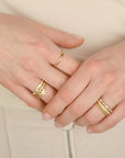 Cascade Baguette + Round Diamond Ring - 18ky + Diamonds - KMJ Anne Sportun Jewelry - Rings