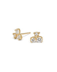 Diamond Trio Cluster Earrings - 18ky + Diamonds - KMJ Anne Sportun Jewelry - Earrings
