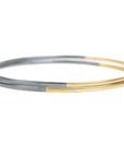 Black + Gold Legacy Stacker Bangles - 18k gold + Oxidized Silver