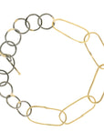 Breezy Chain Link Bracelet - 18k Gold + Oxidized Argentium Silver
