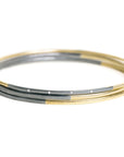 Black + Gold Legacy Stacker Bangles - 18k gold + Oxidized Silver