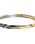 Black + Gold Legacy Stacker Bangles - 18k gold + Oxidized Silver - KMJ Kate Maller Jewelry Jewelry - Bracelets