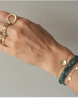 Blue Tourmaline Wrap Bracelet-Necklace - 14k Gold + Blue Tourmaline