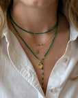 Green Onyx Wrap Bracelet - Necklace - 14k Yellow Gold / Regular / 34" - KMJ Anne Sportun Jewelry - Bracelet