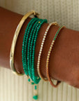 Green Onyx Wrap Bracelet - Necklace - 14k Yellow Gold / Regular / 34" - KMJ Anne Sportun Jewelry - Bracelet