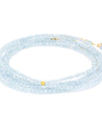 Aquamarine Wrap Bracelet - Necklace - 14k Yellow Gold / Regular / 34" - KMJ Anne Sportun Jewelry - Bracelet
