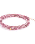 Pink Tourmaline Wrap Bracelet - Necklace - 14k Yellow Gold / Regular / 34"