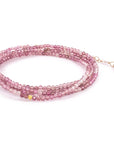 Pink Tourmaline Wrap Bracelet-Necklace - 14k Gold + Pink Tourmaline - KMJ Anne Sportun Jewelry - Bracelets